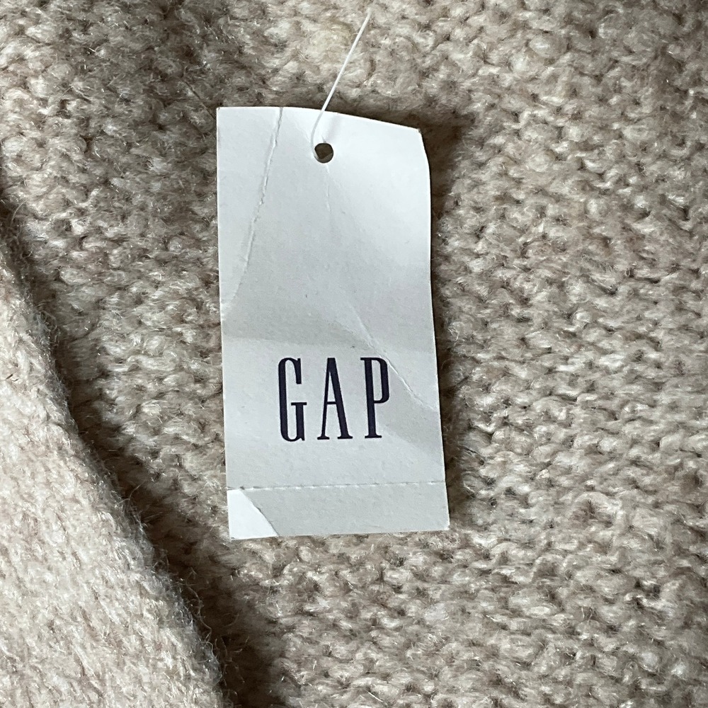 Gap Cardigan Sweater Women XS Beige Wool Blend Oversized Classic Minimalist Boho - Picture 4 of 9
